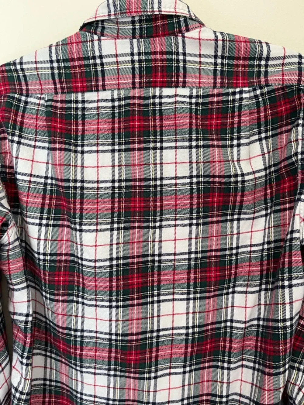 J.Crew Plaid Flannel Shirt Small | Red Black White Button Down Classic Preppy